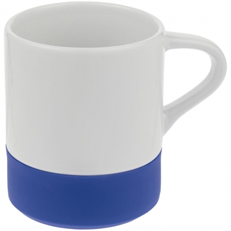 Кружка с силиконовой подставкой Protege , синяя купить с нанесением логотипа оптом на заказ в интернет-магазине Санкт-Петербург