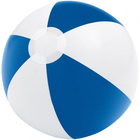 Надувной пляжный мяч Cruise, синий с белым купить с нанесением логотипа оптом на заказ в интернет-магазине Санкт-Петербург