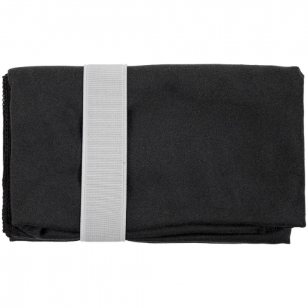 Спортивное полотенце Vigo Small, черное купить с нанесением логотипа оптом на заказ в интернет-магазине Санкт-Петербург