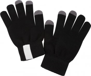 Сенсорные перчатки Scroll, черные купить с нанесением логотипа оптом на заказ в интернет-магазине Санкт-Петербург