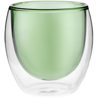Стакан с двойными стенками Glass Bubble, зеленый купить с нанесением логотипа оптом на заказ в интернет-магазине Санкт-Петербург