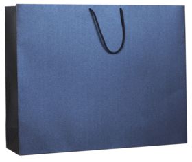 Пакет бумажный "Блеск", синий, большой купить оптом с нанесение логотипа в Санкт-Петербурге
