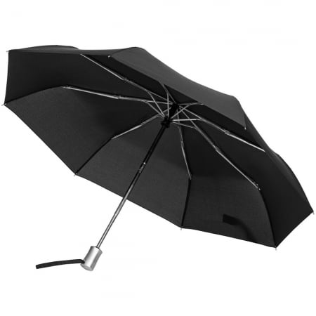 Зонт складной Rain Pro, черный купить с нанесением логотипа оптом на заказ в интернет-магазине Санкт-Петербург
