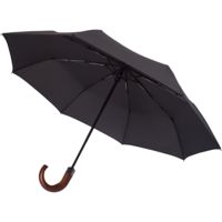 Складной зонт Wood Classic S, черный купить с нанесением логотипа оптом на заказ в интернет-магазине Санкт-Петербург